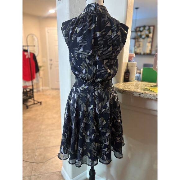 French Connection Geometric Print Fit and Flare Dress Size 2 - Picture 2 of 6